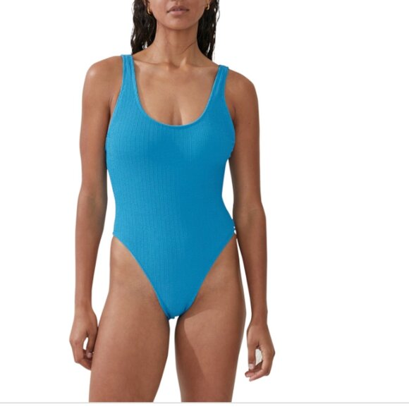 Cotton on Body on Women's Low-Back One-Piece Swimsuit Blue Size M  9258 - Picture 1 of 1